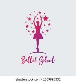 colorful dance ballet logo template