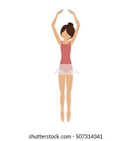 colorful dancer fifth position tiptoes