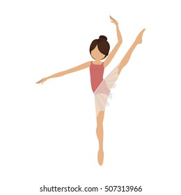 colorful dancer high leg pose shoulder to