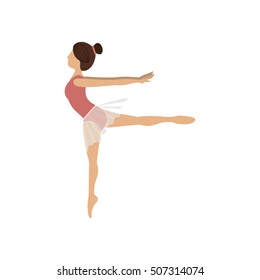 colorful dancer pose fourth arabesque