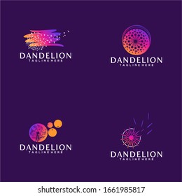 Colorful Dandelion Logo Design Vector Template