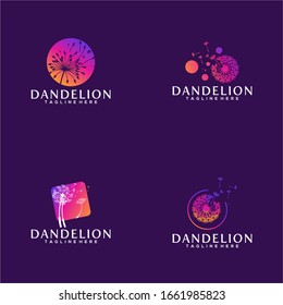 Colorful Dandelion Logo Design Vector Template