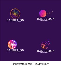 Colorful Dandelion Logo Design Vector Template