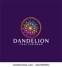Colorful Dandelion Logo Design Vector Template