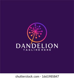 Plantilla de vector de diseño con logotipo de color de Dandelion