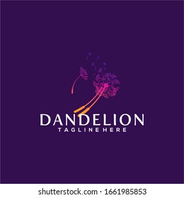 Colorful Dandelion Logo Design Vector Template