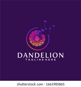 Colorful Dandelion Logo Design Vector Template
