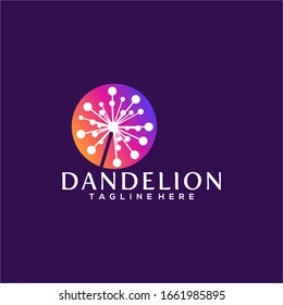 Plantilla de vector de diseño con logotipo de color de Dandelion