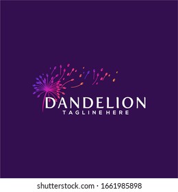 Colorful Dandelion Logo Design Vector Template