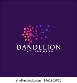 Colorful Dandelion Logo Design Vector Template