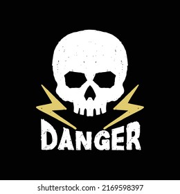 colorful danger skull doodle illustration for sticker tattoo poster tshirt design etc