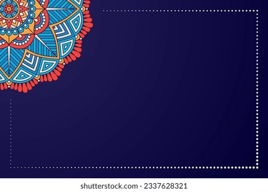 Colorful dark background with mandala design