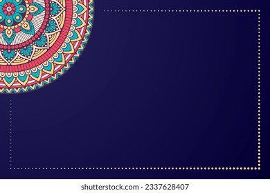 Colorful dark background with mandala design