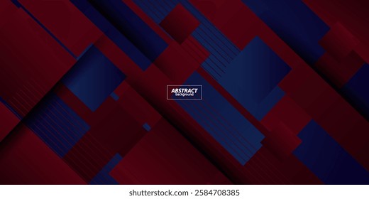 Colorful dark blue and red vector background with square design. Decorative shadow design in simple style with lines. Best design for your advertisement, poster, banner. Vector Eps10