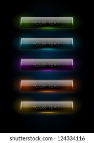 Colorful dark glowing web buttons collection