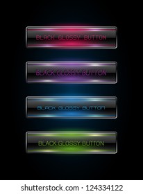 Colorful dark glowing web buttons collection