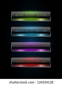 Colorful dark glowing web buttons collection