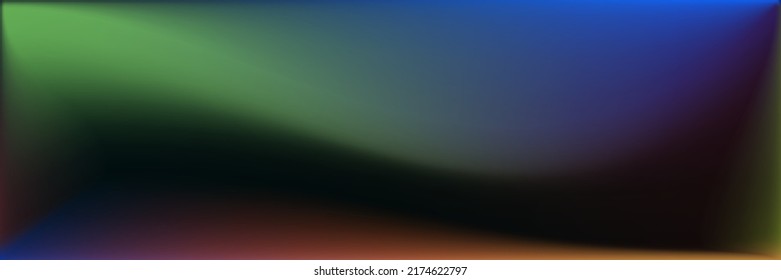 Colorful Dark Wavy Gradient Mesh. Water Color Multicolor Blurred Texture Illustration. Natural Vibrant Wavy Gradient Mesh. Bright  Ocean Blurred Background. Sea Neon Smooth Surface Backdrop.