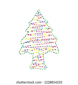 Colorful dashed random christmas tree