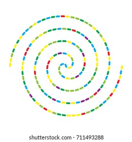 Colorful dashed random circles abstract background