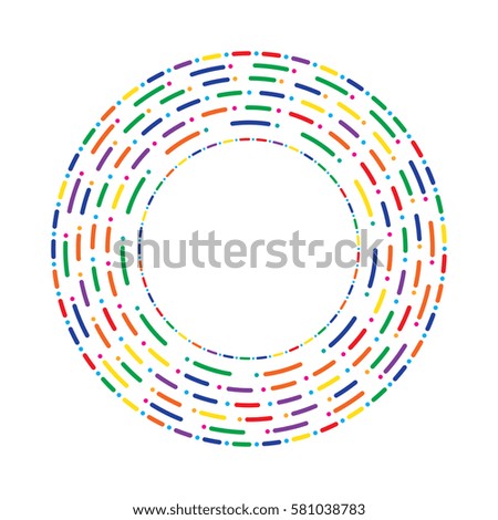 Colorful dashed random circles abstract background