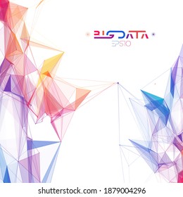 Farbige Daten abstrakte Infografik. Datensortierungs-Farbfluss Bigdata abstrakter Plexus, Vektorhintergrund.