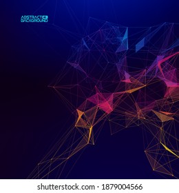 Colorful data abstract infographic. Data sorting color flow. Bigdata abstract plexus vector background.