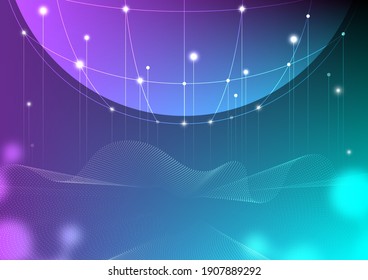 Datos coloridos en todo el mundo y tecnología, ciberespacio, conexión, presentación