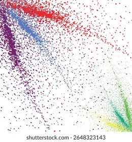 Visualização Colorida de Dados de Pontos Agrupados no Espectro Arco-íris. Padrão abstrato que representa a ciência, a diversidade e as conexões. Um conceito digital vívido.