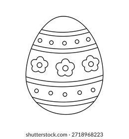 Colorido decorado huevo de Pascua para colorear página para la actividad de los niños, jardín de infantes y preescolar. Trazo y color Huevo de Pascua, Vector. Página para colorear del huevo de Pascua para la actividad de Pascua imprimible. 