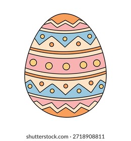 Farbig dekorierte Ostereier Clipart druckbar. Ostereier-Vektor. Farbiges Osterei einzeln auf weißem Hintergrund, Vektor. Glückliche Osterkarte druckbar. 