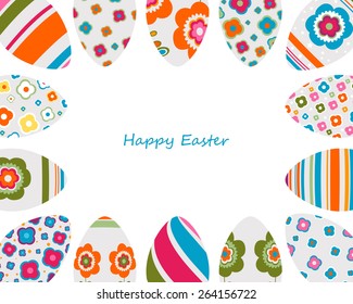 colorful decorated easter eggs frame