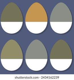 colorful decorated Easter eggs vector seamless pattern. Spring season holiday design isolated on  dark blue background.