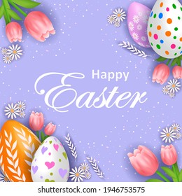 Colorful decorated egg for Easter holiday festival celebration .Vector illustration
