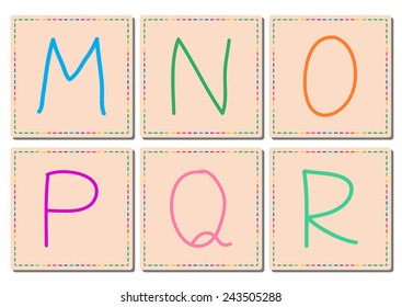 Colorful decorated handwritten alphabets , vector