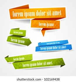 Colorful and decorated paper banners for your text