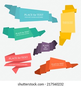 Colorful and decorated paper banners for your text