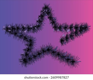 Colorful decorated star with colorful background