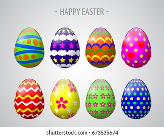 Colorful decorating and painting Easter eggs.