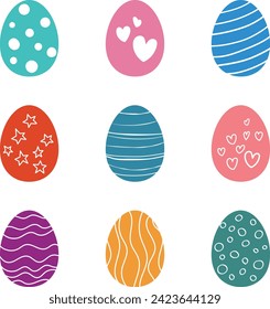 decoración colorida conjunto de huevos de Pascua