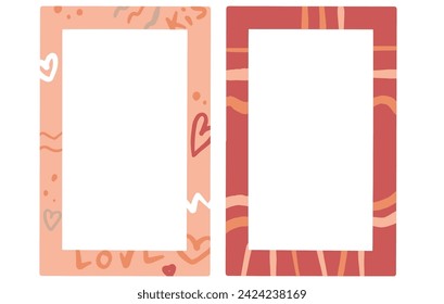 Colorful decoration social media frame, blog graphic, scrapbook border. Vector illustration