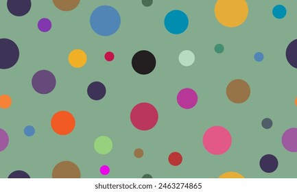 Colorful decorative abstract circles in vector seamless pattern background.