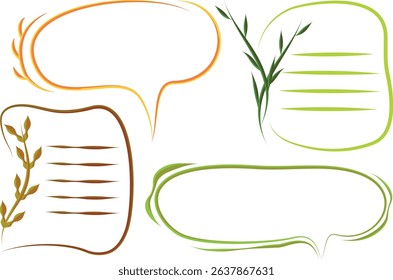 colorful decorative art outline text box abstract frames set