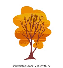 Colorful, decorative autumn tree.Vector graphics.