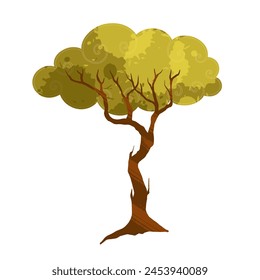 Árbol de otoño colorido y decorativo. Gráficos de Vector.