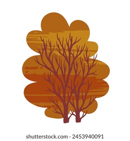 Colorful, decorative autumn tree.Vector graphics.