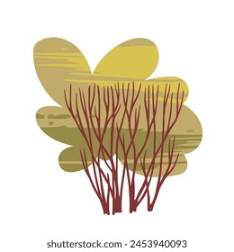 Colorful, decorative autumn tree.Vector graphics.
