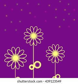 Colorful decorative background with abstract hand drawn flowers