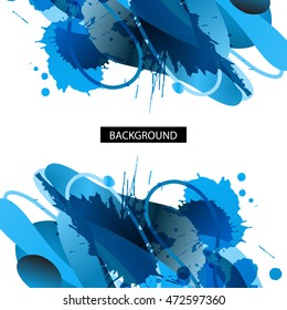 Colorful decorative background with free shapes and blots. For business template or resume. Greeting card