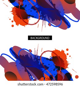 Colorful decorative background with free shapes and blots. For business template or resume. Greeting card